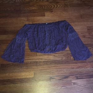 Purple Boho Crop Top